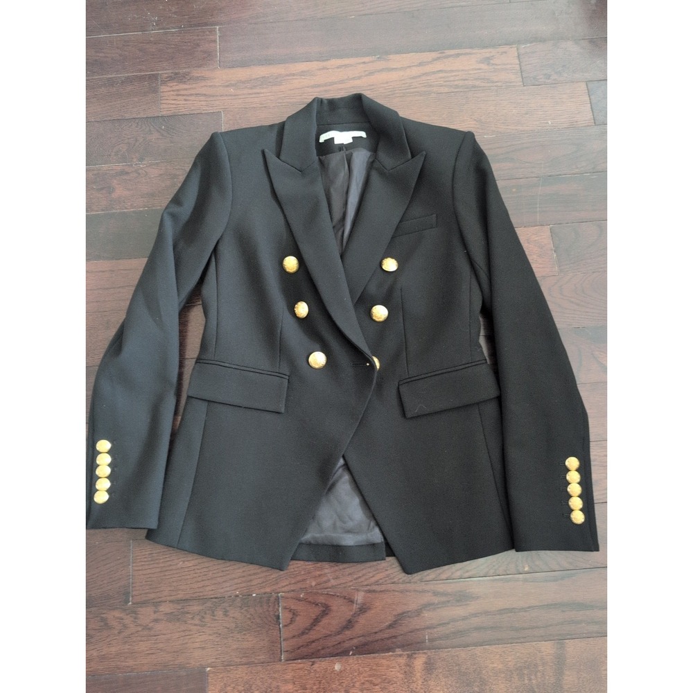 Veronica Beard Miller Dickey Jacket Black/Gold Size 4 Double Breasted Blazer